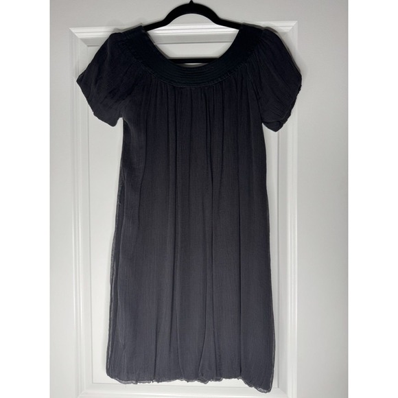 Catherine Malandrino Dresses & Skirts - Catherine Malandrino Silk Bubble Hem Mini Dress Charcoal Gray Size 4